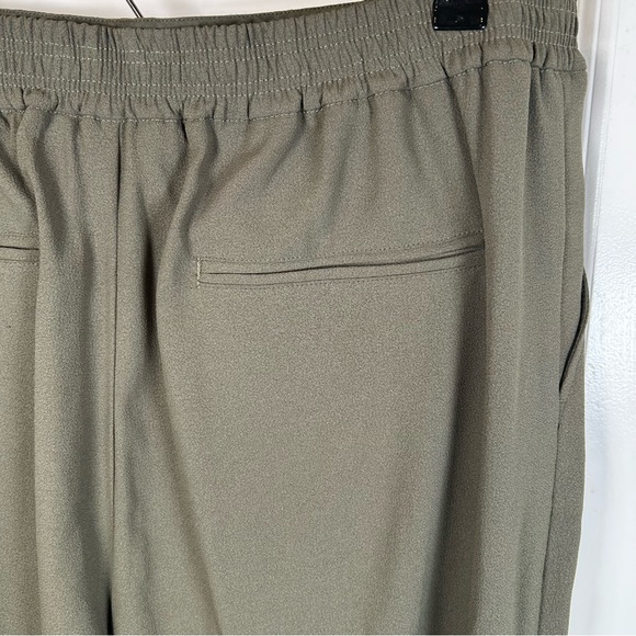 Anthropologie Olive Green Pull-On Cropped Trousers Women’s Size Large - Picture 7 of 10